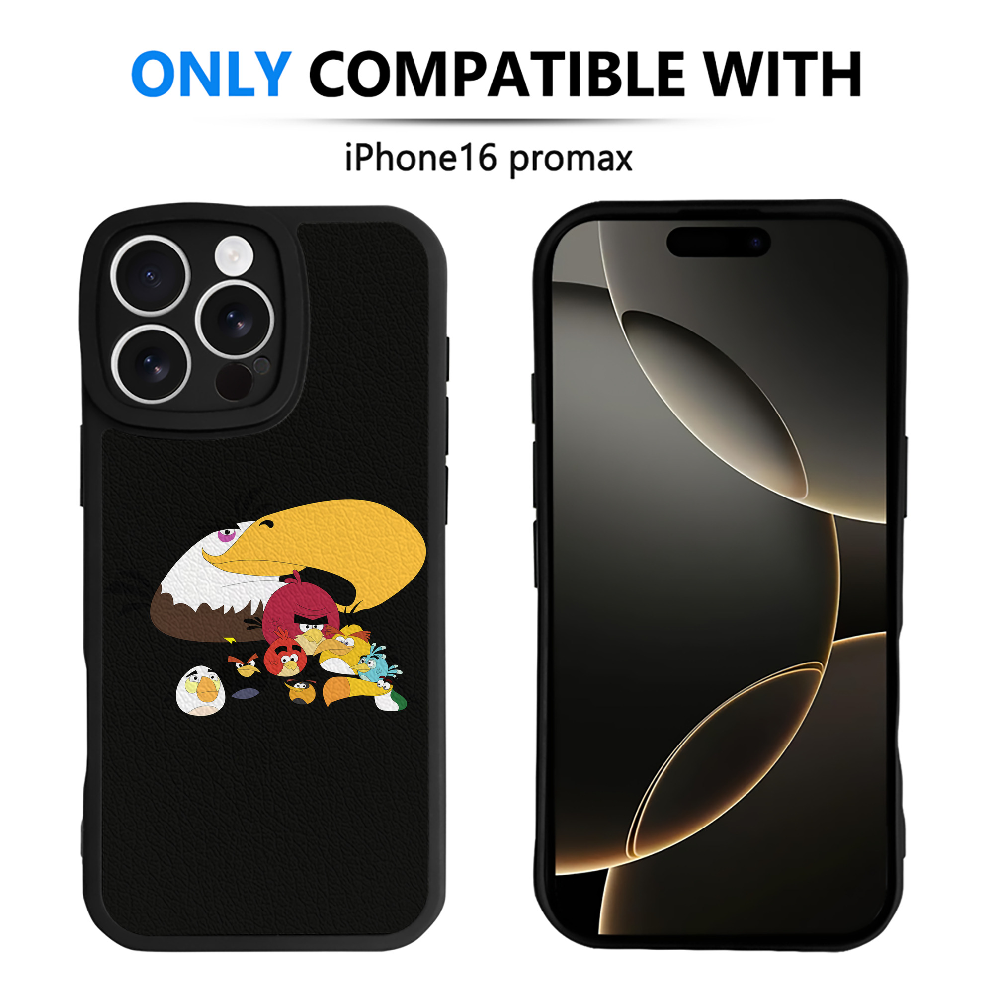 （画像用） Angry Birds アングリーバード 【iPhone 16シリーズ対応】シリコンスマホケース（レザー調） 材質：シリコン